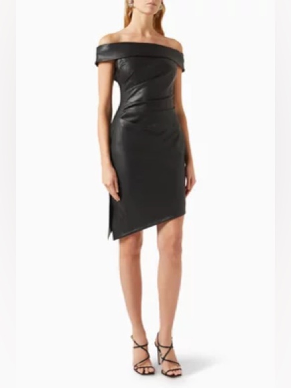 NWT MILLY Ally Dress in Vegan-leather Black Size 8